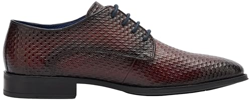 Image of Bugatti Men's Red Leather Formal Oxford Shoes