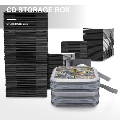 Funda para CD y DVD Jewel Dragonfly con capacidad de 40 discos y correa de mano portatil 7