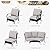Sophia & William 6 Piece Patio Furniture Set, Half-Moon Curved Outdoor Sofa, Wicker Rattan Outdoor Conversation Sets,Beige