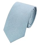 Luckyvestir Corbatas para hombre, de lino de algodón, corbatas ajustadas, color liso, para bodas, novios, padrinos de boda, Sólido: azul, 59 in L x 2.56 in W