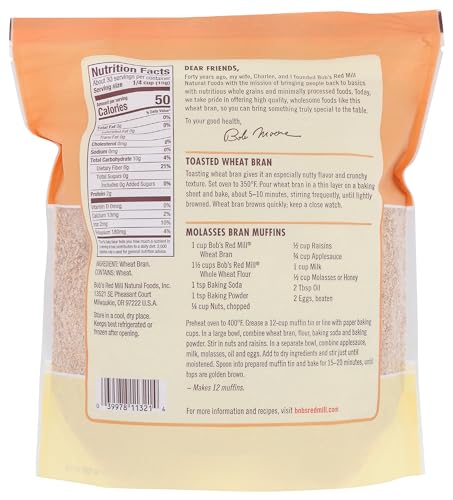 Image of Bob's Red Mill Wheat Bran, 16oz (Pack of 1) - Non GMO, Vegan, Kosher
