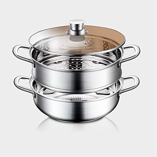 OWOHYG Olla/Vaporera De Acero Inoxidable 304, Olla Grande para Sopa Espesa De Uso Doméstico con Tapa, para Cocina De Gas/Inducción, 34 Cm