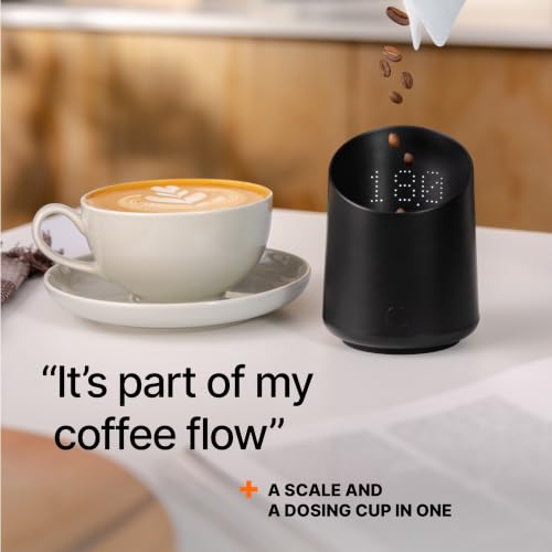 Image of Subminimal Subscale - Digital Coffee Measuring /Dosing Cup, Invisible LED Display, Touch Activated, USB-C Rechargeable - 400 mAh Battery, IPX-4 Splash Resistant, Black