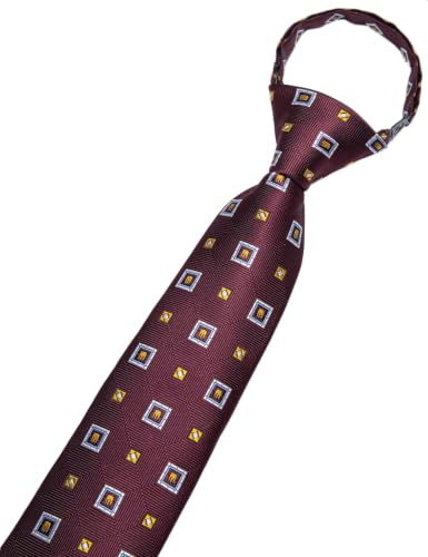Image of Hi-Tie Boys Tie Pre-Tied Pocket Square Set Adjustable Kids Neckties Age 7-11 Years School UniForm Graduation