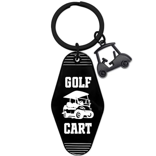 Image of Golf Cart Keychain for Women Men - Keys To The Golf Cart Accessories Retro Metal Keychains for Golf Lovers Players