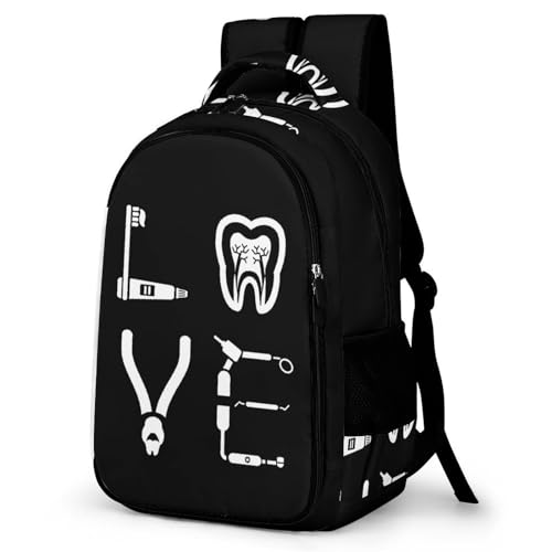 Dental Hygienist Travel Backpack Double Layers Laptop Backpack Durable Daypack for Men Women
