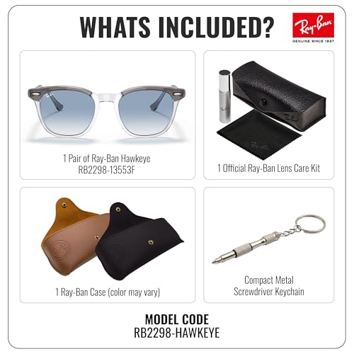 Image of Ray-Ban RB2298 HAWKEYE Square Shaped Sunglasses for Men & Women with Official RAYBAN Eyewear Kit