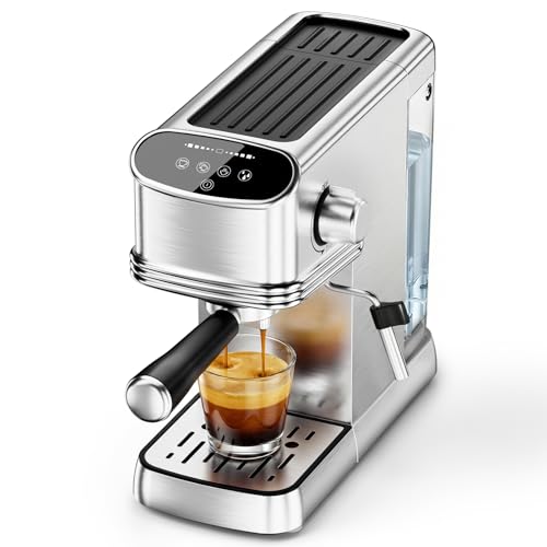 COWSAR 20 Bar Espresso Machine, Compact Espresso Maker with Steam Milk Frother, Stainless Steel Coffee Machine with 45oz Removable Water Tank, for Cappuccino,Latte&Cold Brew Home&Office