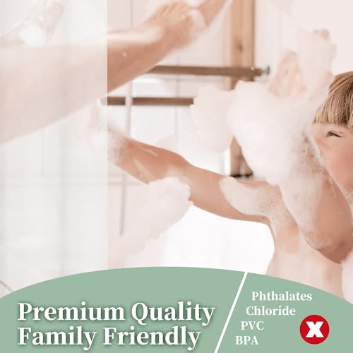 Image of Barossa Design Clawfoot Tub Shower Curtain Liner with 12 Magnets - 180 inch W x 60 inch H Short PEVA Shower Curtain Wrap Around for Bathroom, Waterproof PVC Free & Metal Grommets - Frosted, 180x60