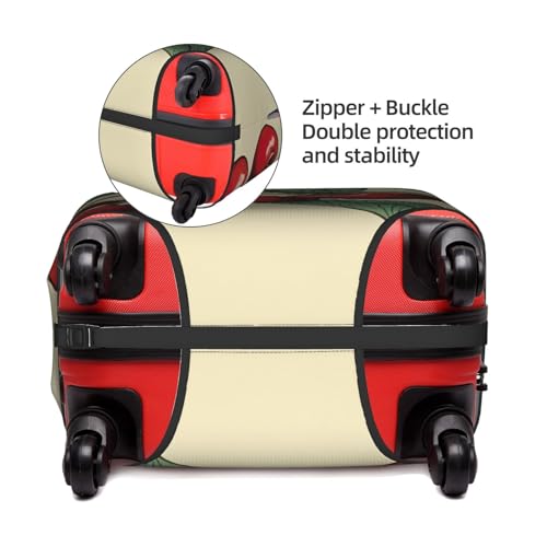 Lovely Sweet Red Cherry Tsa Approved Luggage Cover For 18-32 Inch Suitcases Scratch-Resistant Stretch Luggage Cover4