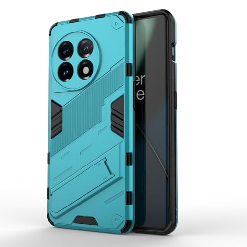 Image of SPL Punk Armor Bumper Back Case Cover for OnePlus 11 5G | Holder & Kickstand in-Built | 360 Degree Protection Back Case Cover (Blue)