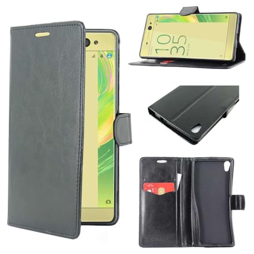 ebestStar - Coque Compatible avec Sony Xperia XA Ultra, XA Ultra Dual Etui PU Cuir Housse Portefeuille Porte-Cartes Support Stand, Noir [Appareil: 164 x 79 x...