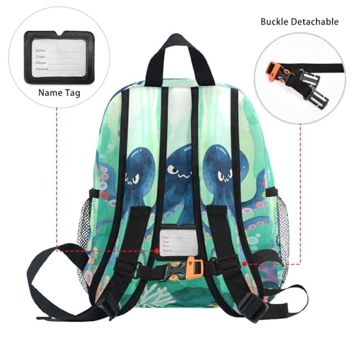 Wudan animal sea in Underwater Kids Backpacks Chest Strap Childrens Kids Book Bags for Elementary S3