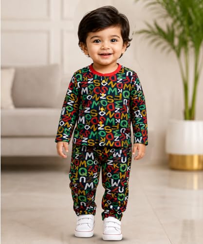 Image of 3BROS BodySuit /Dress for Boys /Girls Full Pajama & Casual Full Sleeves Night Suit Top Combo Kids Set