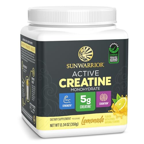 Creatine Monohydrate Powder Micronized PreWorkout Recovery Supplement Support Muscle Building Strength Training Cognition Vegan & Keto Friendly, Easily Mixes 50 Servings Lemonade Flavored