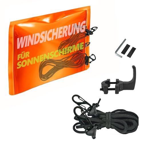 4smile Stabile Sonnenschirm Windsicherung Verstellbare Windsicherung Ampelschirm Spanngurte Schutz vor Wind für Outdoor Terrassenschirm Kurbelschirm Langlebig & Reißfest
