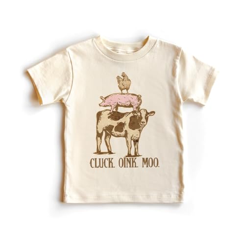 Barnyard Farm Animals Toddler Shirt - Cluck Oink Moo - Cow Pig Chicken - Boy Girl Toddler Youth Kids Clothing