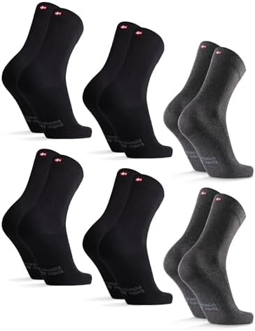 DANISH ENDURANCE Premium Socken aus Bio-Baumwolle, 6 Paar | Businesssocken aus Bio-Baumwolle, Atmungsaktiv mit Anti-Loch-Garantie, für Büro & Freizeit, Unisex