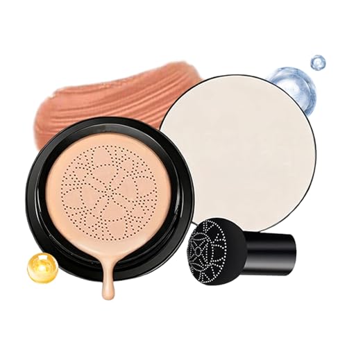 Cojín Cabeza Champiñón CC Crema - Base De Maquillaje Cobertura Total - Hidratación Duradera | Para Todos Tipos De Piel Sensible Grasa Viaje Boda Hogar Fiesta Cumpleaños Mujeres Niñas