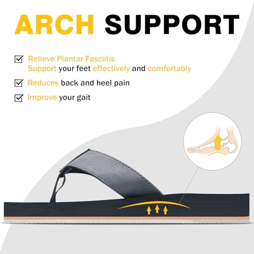 Flip Flops for Men with Arch Support - Non-Slip Orthopedic Sandals,Durable Comfort Thongs Sandals for Beach2