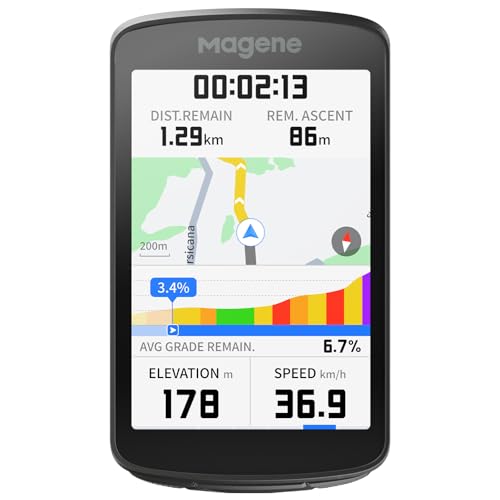 Image of Magene C706 Smart GPS Bike Computer - 3.3 inch Color Touchscreen with Map Navigation, Voice Guidance, Freeride ClimbPro, Live Segments, Dual-Band GNSS Cycling Computer