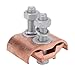 BAFOVY Parallel Groove Clamp, Copper Heavy Duty Wire Clamp with Dual Bolts for 50 to 240 ², Ideal for Electrical Connections in Power Industries