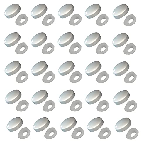 TERF® White Two Piece Snap On Plastidome Screw Cover Cap 15mm (5/8 Inch) Diameter Clip On Plastic Dome Covers for Ø 6g - 8g (3.5mm - 4mm) Screw Size - Pack of 20