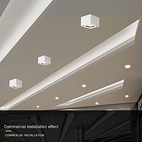 Spot de plafond à LED moderne blanc orientable carré pour salon