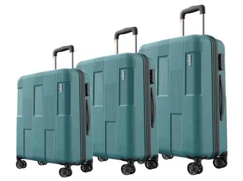 Image of Safari Polyproplyene Hard Club 8 Wheels,5 Years International Warranty(Cabin & Check-in)Trolley Spinner Hard Luggage Set of 3,55Cm,65Cm & 75Cm,Small,Medium,Large(Teal Green)