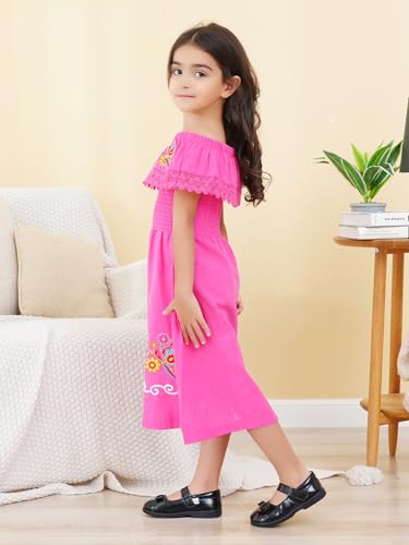 Image of Mexican Dress for Girls Traditional Vestidos Mexicanos Cinco de Mayo Embroidered Dresser Toddler Kids