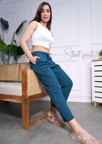 Image of CUPID Woman Plus Size Easy Cotton Track Pants, Comfortable Lower, Trouser, Joggers, Lounge Wear, Night n Daily Wear, Pajama, Travel Pant