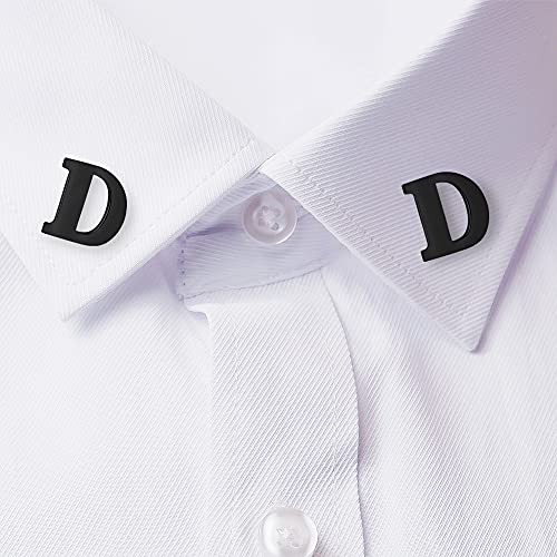 Image of HONEY BEAR Initial Alphabet Letter Lapel Pins Collar Badge Brooches for Mens /Womens Shirt Dress Decoration Black