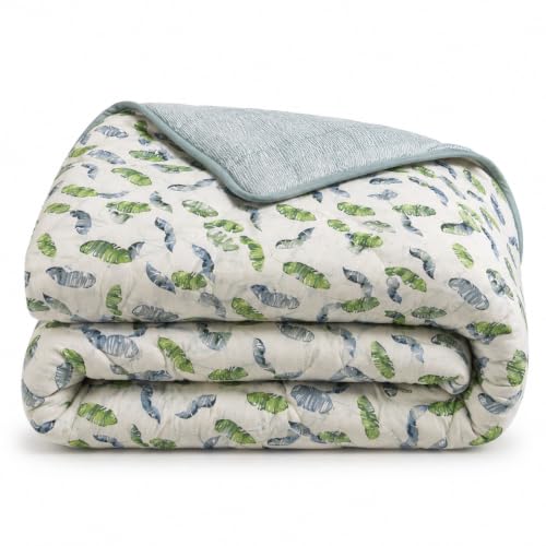 Image of Signature Reversible AC Comforter Set 350 GSM,Soft Microfibre King Size Quilt Blanket for Winter (Mint Meadow, Double Bed)