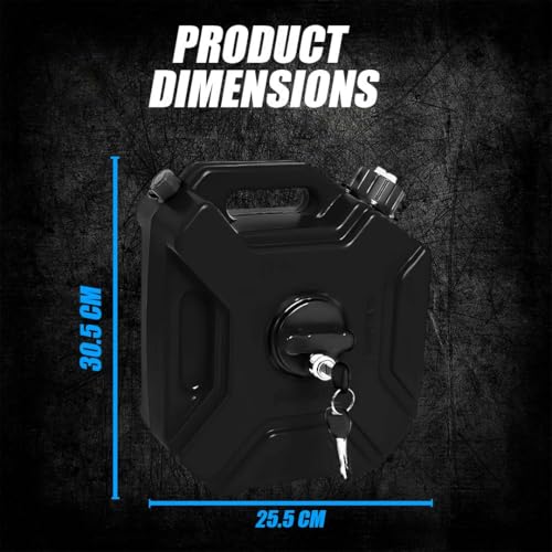 Image of Universal 5 Liter Fuel Jerry Can With Clamp and Cap For Motorcycle | Fuel Container Heavy Duty construction for Petrol /diesel /kerosene Storage (Black)