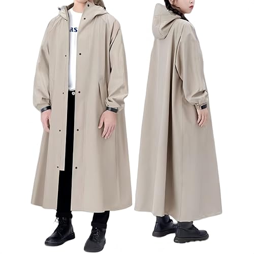 YYKSYDPT Wasserdicht Lange Regenjacke,Atmungsaktiv Regenmantel mit Ärmeln...