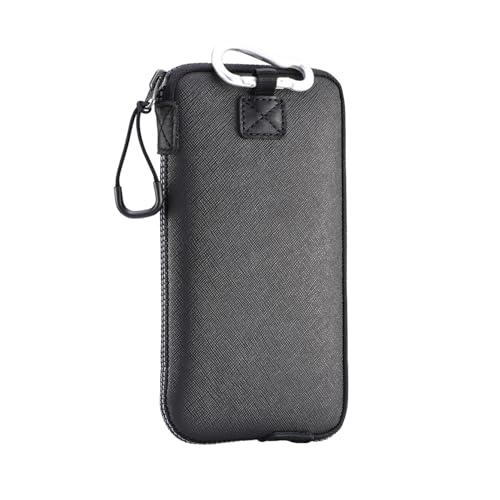 OneJoy Neoprene Phone Pouch, Lightweight Protective Cellphone Sleeve with Large Zipper Opening, Inner Pocket, Thermal Insulated, Durable Cell Phone Carrier for iPhone & Smartphones [ Black ]