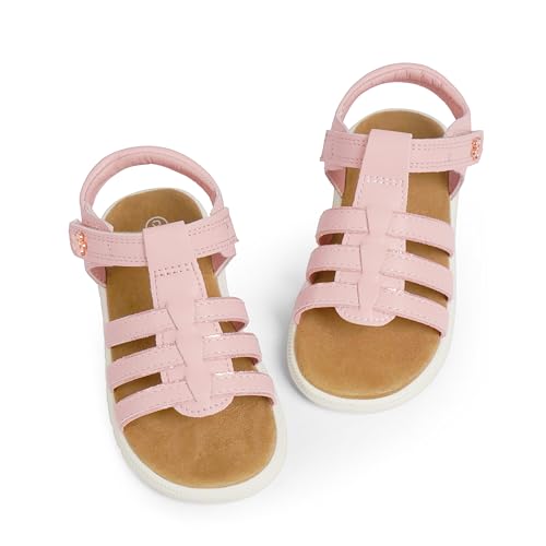 Image of QIY Toddler Girl Sandals Little Kids Summer Dress Shoes Open Toe Flats Princess Sandals for School Beach Party