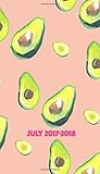 July 2017-2018 Planner: 18 month planner, 4x7 avacado design, happy heart, pocket calendar