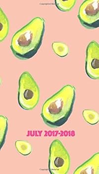 July 2017-2018 Planner: 18 month planner, 4x7 avacado design, happy heart, pocket calendar