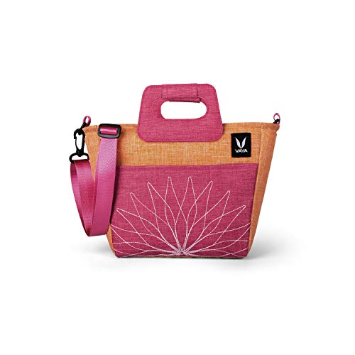 Image of VAYA BentoBag Mini - Insulated LunchBag | Waterproof and with Cutlery Pouch | Easy-to-Carry Lightweight Tote with Zip & Handle | Sling Bag with Adjustable Detachable Nylon Strap | Zesty Orange