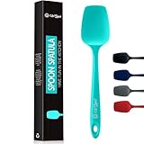 Silicone Spoon Spatula - 600ºF Heat-Resistant Non-Stick Rubber Spoonula | Use as Silicone Kitchen Scraper Utensil - Baking and Cooking Strong Stainless Steel Core | UpGood Kitchen Utensils, (Teal)