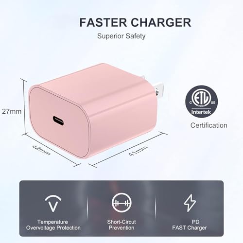Image of iPhone Fast Charger,Type C Wall Charger Block Plug and 6ft USB C to Lightning Charging Cable Cord Long,Power Adapter Cube Brick Box for Apple iPhone 14 Pro Max /14 Plus /14 /13 /12 Mini /11 /XS Max /XR /iPad