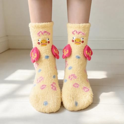 Fzybdd Fuzzy Socks for Women Funny 3D Winter Thicken Fleece Thermal Socks - image 2