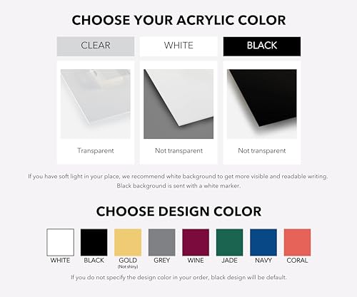 Clicked Craft Black Acrylic Horizontal Wall Personalized Calendar 2024 thumb #4