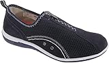 Netzeinsätze. Boulevard Damen Freizeitschuhe/Sneakers/Schuhe mit Reißverschluss (5 UK/38 EU) (Marineblau)