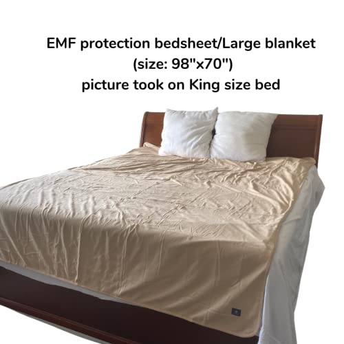 Radia Smart Emf Radiation Protection Bed Blanket - Bedsheet, King Size/ Extra Large, Faraday Blanket, Organic Cotton, Anti-Radiation Shielding 70" X 98" #TOP3