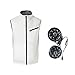 Chaqueta de ventilador de refrigeración de aire acondicionado ropa de control de enfriamiento verano hielo fresco chaleco unisex chaleco de pesca, White +5V fan, XXL