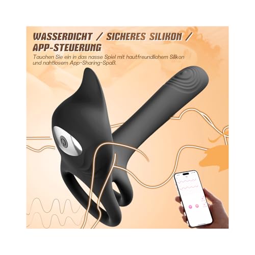 Penisring Sex Spielzeug für die Paare Extrem Sex, Verdickung Penis Klitoris Stimulator, Doppelte Verzögerung 10 Modi Penis Ring Erotisches Sexspielzeug für die Männer, Erotik Cockring Dual Penisringe