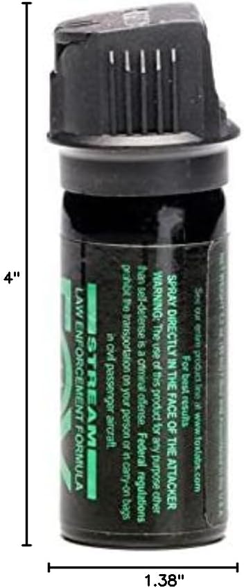 Fox Labs Mean-Green FX156MGS Stream Pepper Spray for Self Defense 6% H2OC Small and Easy to Carry On (Pack of 3)