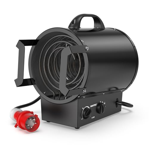 DAHTEC Radiateur Électrique Portable 9000W – Chauffage Soufflant avec Poignée, Thermostat et Protection Surchauffe (Maison/Garage/Chantier)